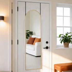 Floor-standing Wall-mounted Mirror, Aluminum Frame, High-definition Glass, Suitable For Bedrooms, Living Rooms And Entrances (Option: Gold  Arch)