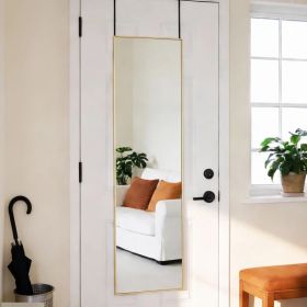 Floor-standing Wall-mounted Mirror, Aluminum Frame, High-definition Glass, Suitable For Bedrooms, Living Rooms And Entrances (Option: Gold Rectangle)
