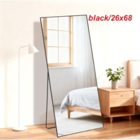 Rectangle Full Length Mirror, Full Body Standing Mirror Floor Mirrors (Option: Black26x68)